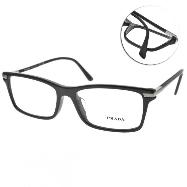 【PRADA 普拉達】膠框方框 光學眼鏡(黑#VPR03Y-F 1AB-1O1)
