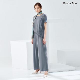 【Master Max】腰部鬆緊柔軟素面雪紡寬褲(8223059)