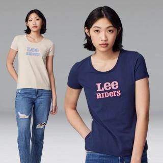 【Lee 官方旗艦】女裝 短袖T恤 / 鎖鏈繡 RIDERS LOGO 共2色 標準版型(LB30205897W / LB302058742)