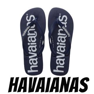 【havaianas 哈瓦仕】涼拖鞋 Havaianas Top Flip 人字拖 海灘鞋 巴西 大Logo 深藍 男款 4144264-0555M