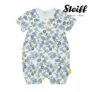 【STEIFF】熊頭童裝 短袖花朵圖案連身衣(連身衣)