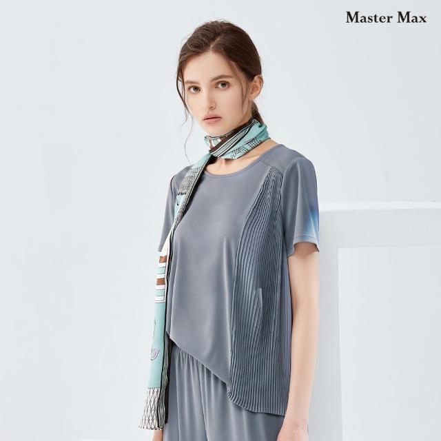 【Master Max】側邊造型百褶短袖雪紡上衣(8227117)