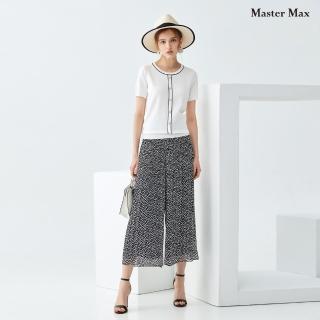 【Master Max】滿版點點腰頭鬆緊百褶寬褲裙(8223062)