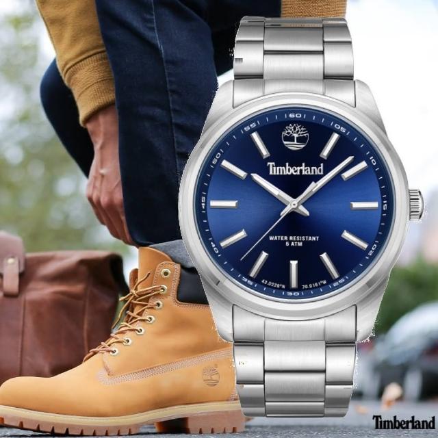 【Timberland】天柏嵐 NORTHBRIDGE系列 經典捍衛者腕錶-藍/白鋼45mm(TDWGG0010805)