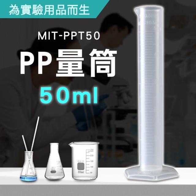 【精準科技】刻度PP量筒 塑膠量筒 PP量筒50ml 耐熱量杯 尖嘴量筒 具嘴量筒 直立量杯(550-PPT50)