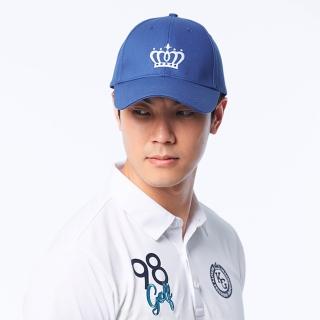 【KING GOLF】速達-實體同步款-LOGO刺繡可調節式球帽(藍色)
