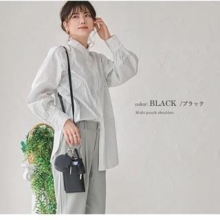 【日本LIZDAYS】長型信封式手機包斜背包側肩小包包 直款信封式長方形長夾(黑色)