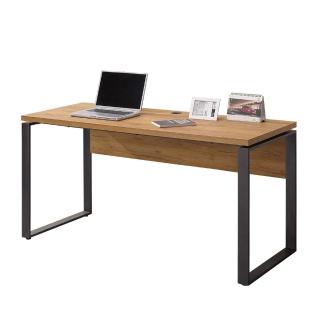 【AT HOME】5尺黃金橡木色鐵藝書桌/電腦桌/工作桌 現代簡約(康迪仕)