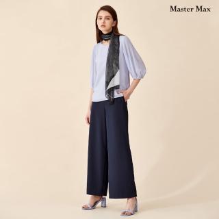 【Master Max】腰後鬆緊素面軟料彈性寬褲(8223057)