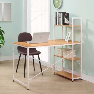 【AT HOME】4尺鐵腳書架型書桌/電腦桌/工作桌/ 現代簡約(兩色可選/艾美)