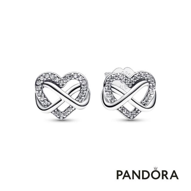 【Pandora 官方直營】無限璀璨愛意針式耳環