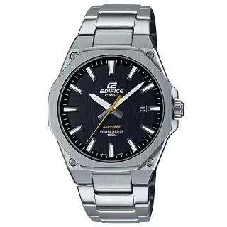 【CASIO 卡西歐】EDIFICE 輕薄八角錶殼不鏽鋼賽車腕錶/銀x黑面(EFR-S108D-1A)