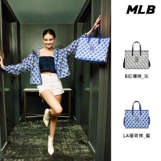 【MLB】托特包 CUBE MONOGRAM系列 紅襪/道奇隊(3AORM042N-兩款任選)