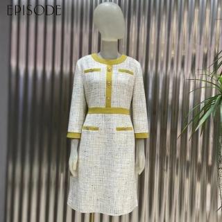 【EPISODE】氣質修身編織紋理七分袖小香風洋裝132373