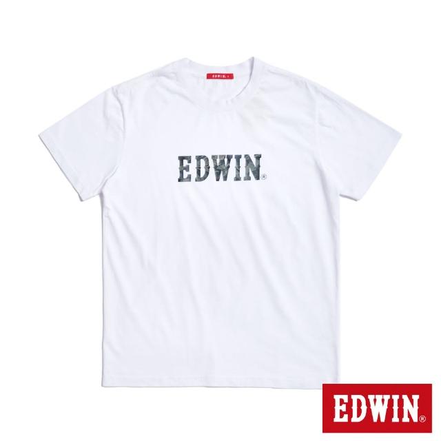 【EDWIN】男裝 人氣復刻款 迷彩魚LOGO短袖T恤(白色)