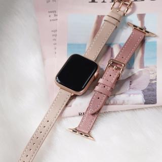 【W.wear】Apple watch-車線細皮革(蘋果錶帶/莫蘭迪色/真皮錶帶)