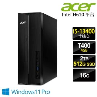 【Acer 宏碁】i5繪圖薄型電腦(AXC-1780/i5-13400/16G/512G SSD+2TB HDD/T400-4G/W11P)