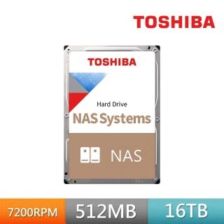 【TOSHIBA 東芝】(2入組) N300系列 16TB 3.5吋 7200轉 512MB NAS 內接硬碟(HDWG31GAZSTA)