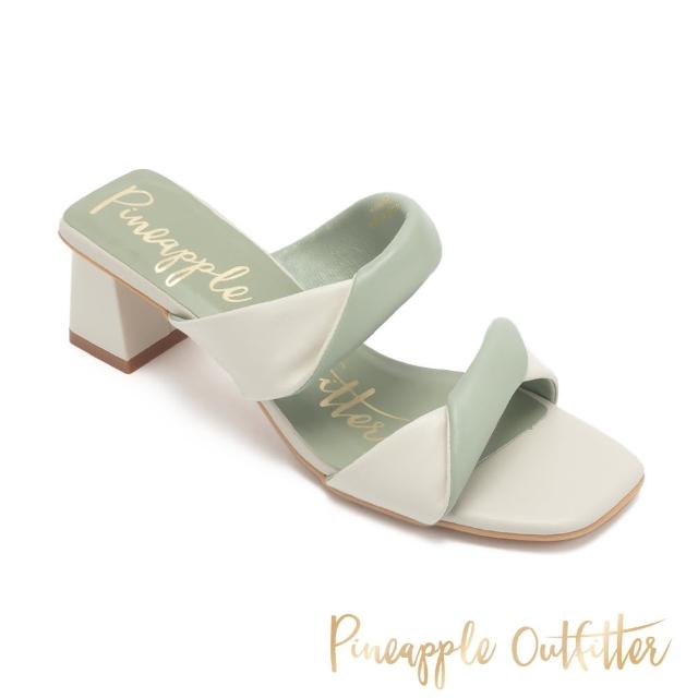 【Pineapple Outfitter】RICARDA 羊皮扭結中跟涼鞋(綠色)