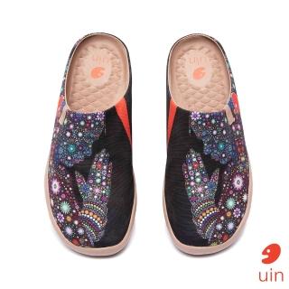 【uin】西班牙原創設計 女鞋 半包鞋 半拖鞋 許願彩繪休閒鞋W1122574(彩繪)