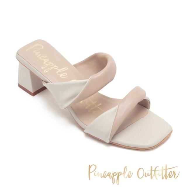 【Pineapple Outfitter】RICARDA 羊皮扭結中跟涼鞋(粉色)