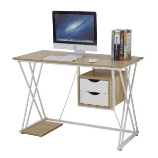 【AT HOME】3.6尺梧桐色二抽收納書桌/電腦桌/工作桌 現代簡約(辛普森)