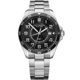【VICTORINOX 瑞士維氏】FieldForce Classic GMT兩地時間顯示腕錶(visa-241930)