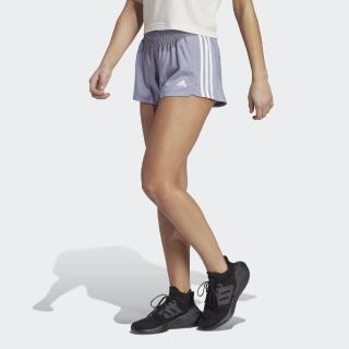 【adidas 愛迪達】短褲 女款 運動褲 國際碼 PACER 3S WVN 紫 IB8704