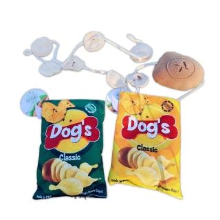 【May shop】洋芋片藏食益智狗狗玩具發聲磨牙耐咬嗅聞寵物用品(寵物出遊必備)