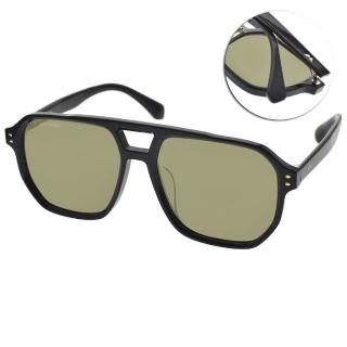 【MOLSION 陌森】時尚復古雙槓方框 太陽眼鏡 肖戰代言同款(橄欖綠鏡片 黑#MS3019 A11)