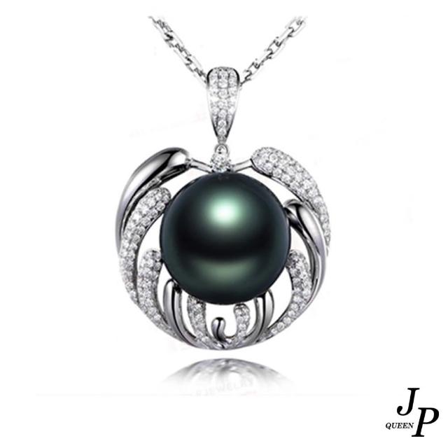 【Jpqueen】低調奢華黑珍珠閃耀鋯石項鍊(黑色)