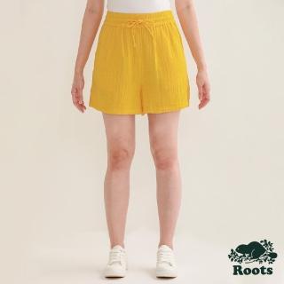 【Roots】Roots女裝-皺皺布短褲(黃色)