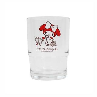 【小禮堂】美樂蒂 疊疊玻璃杯 240ml - 紅帽款(平輸品)