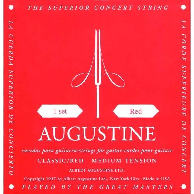 【Augustine 奧古斯汀】Classic Red 奧古斯丁 經典紅 中張 古典吉他弦(原廠公司貨 商品保固有保障)