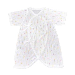 【日本IWASHITA】日本製100%純棉極柔蝴蝶衣有機棉嬰兒新生兒紗布衣服肚衣蝴蝶裝(彩色圓點)