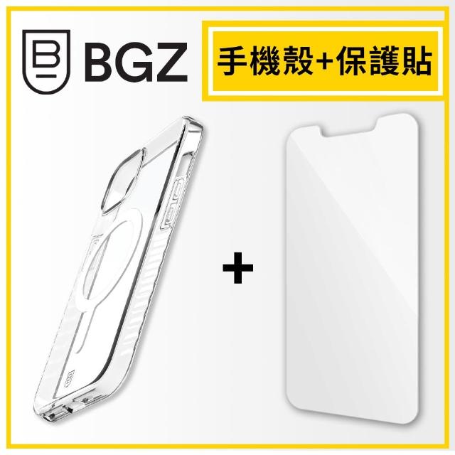 【BodyGuardz】iPhone 14 Carve MagSafe版手機殼+Pure不卡殼極致強化玻璃保護貼(透明)