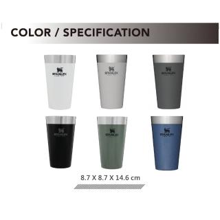 【Stanley】冒險系列 真空不銹鋼 品脫杯 0.47L 錘紋藍 鐵灰 灰 消光黑 簡約白 錘紋綠 10-02282