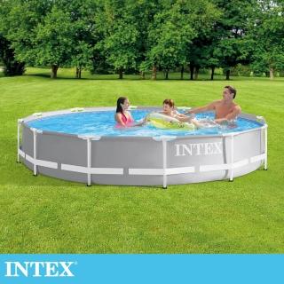 【INTEX】簡易裝圓形框架游泳池366x76cm-6503L-適6歲+(6503L-26710)