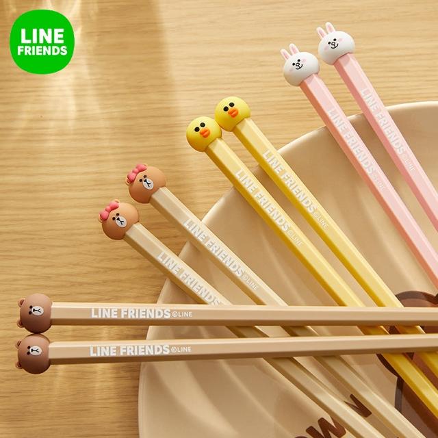 【LINE FRIENDS】熊大莎莉造型合金筷 防滑耐高溫筷子(四雙入)