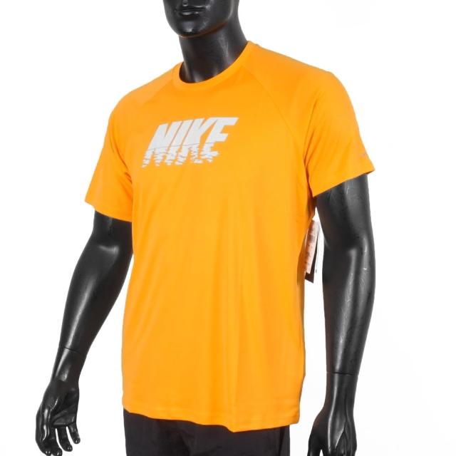 【NIKE 耐吉】Sunset Logo 男 短袖 上衣 T恤 抗UV 速乾 運動 訓練 戲水 黃(NESSC690-724)