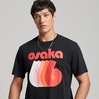 【Superdry】男裝 短袖T恤 Code Osaka Logo(黑)