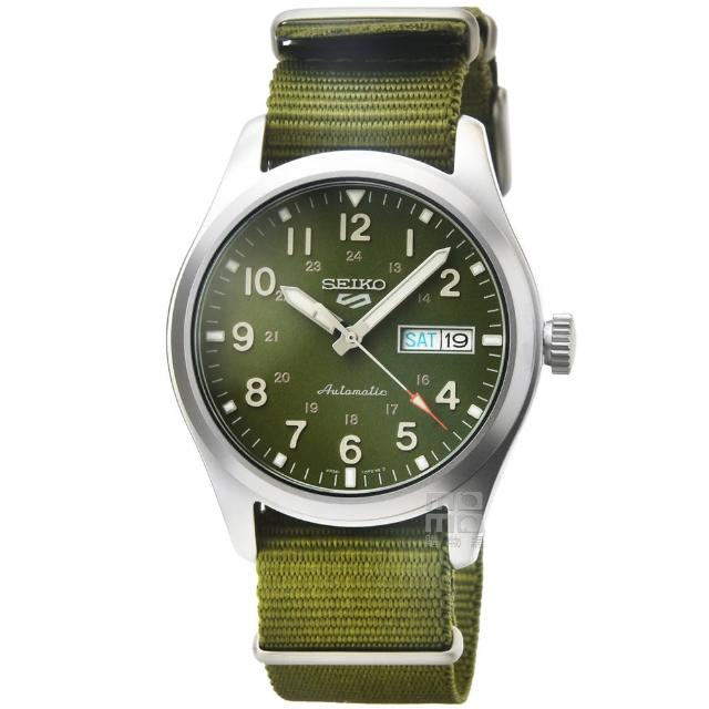 【SEIKO 精工】精工次世代5號機械帆布帶腕錶-綠面(SRPG33K1)