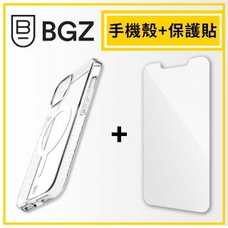 【BodyGuardz】iPhone14 Pro Max Carve MagSafe手機殼+Pure不卡殼極致強化玻璃保護貼(透明)