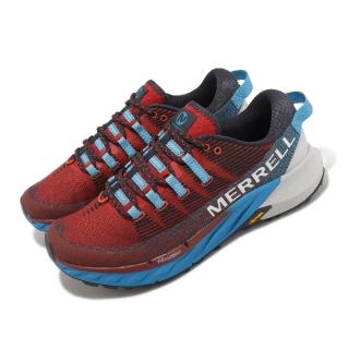 【MERRELL】越野跑鞋 Agility Peak 4 藍 紅 男鞋 戶外 郊山 健行 黃金大底 運動鞋(ML067463)