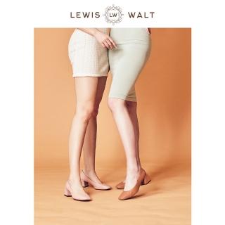 【Lewis Walt】通勤大碼純色簡約方頭淺口軟羊漆皮中粗跟軟底單鞋5cm