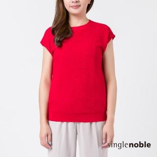 【SingleNoble 獨身貴族】氣質不規則設計小包袖造型線衫(2色)