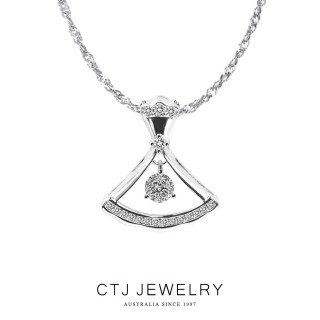 【CTJ】30分 D-F color 18K金 裙襬鑽石項鍊