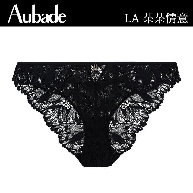 【Aubade】朵朵情意蕾絲三角褲(LA-黑.紅)