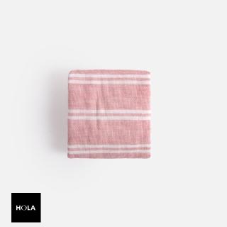 【HOLA】條紋無捻紗布小手巾-紅24x24