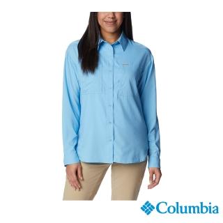 【Columbia 哥倫比亞 官方旗艦】女款-超防曬UPF50快排長袖襯衫-藍色(UAL99100BL / 2023年春夏)